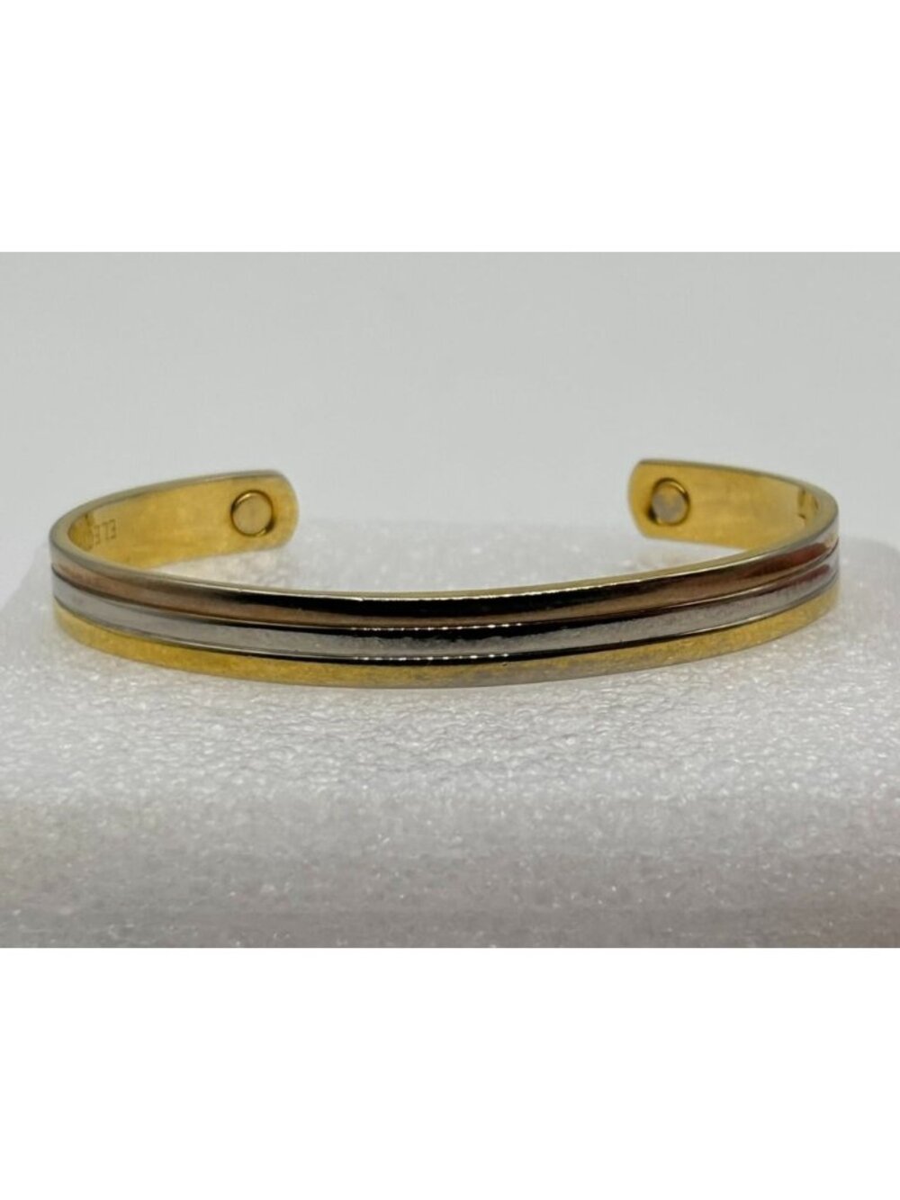24K Electroplated Gold Magnetic Therapy Cuff Bracelet Gold-Tone Silver-Tone L/XL